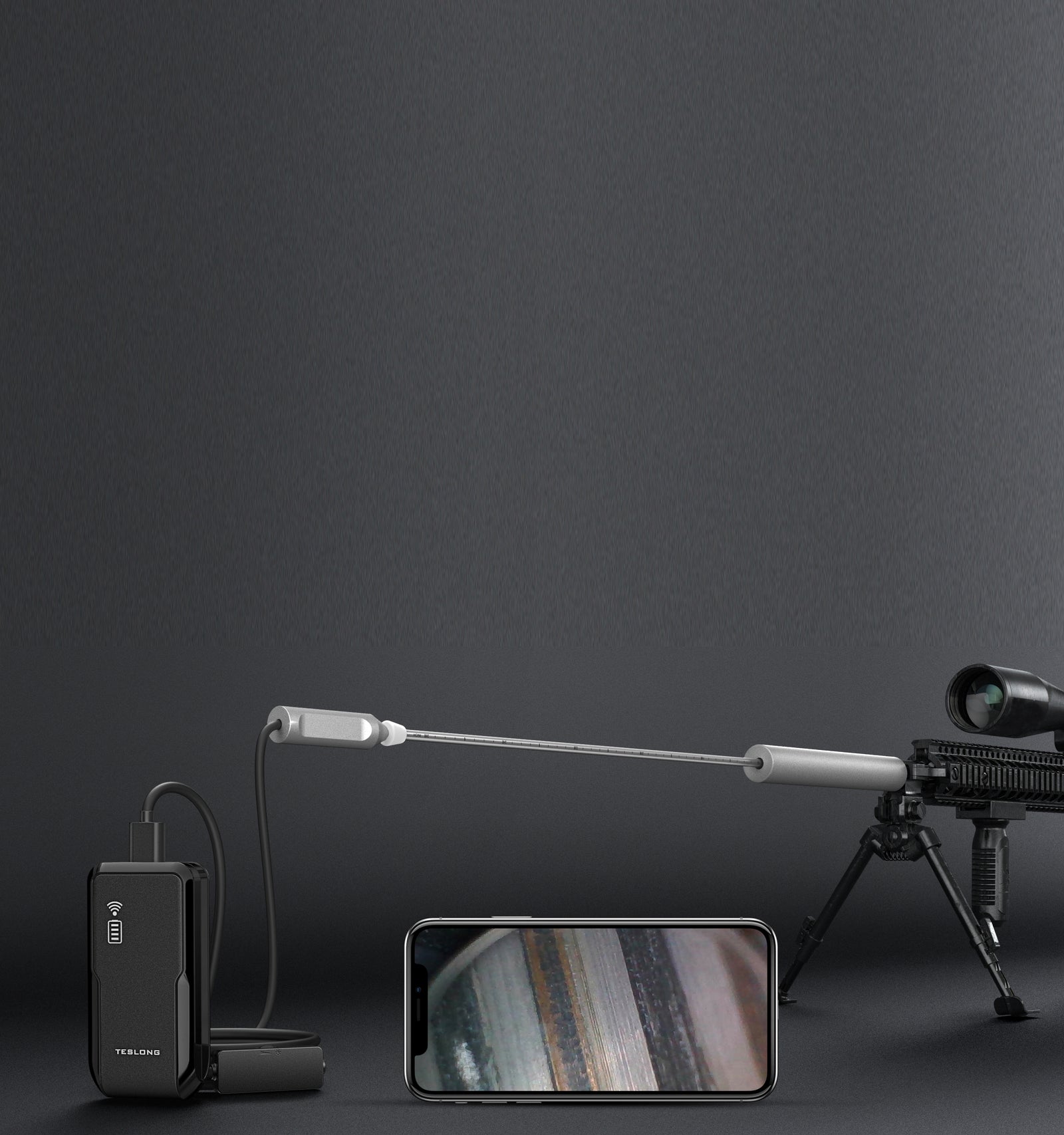 NTG150W WiFi Rifle Borescope 45" SemiRigid Borescope Teslong