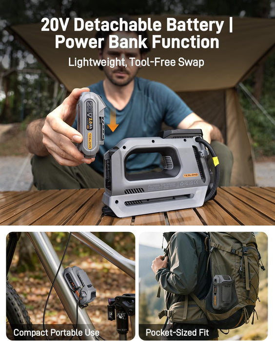 AC-W01 Portable Tire Inflator with 20V Battery
