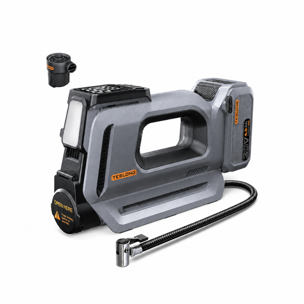 AC-W02 20V Dual-Cylinder Tire Inflator with 4.0Ah Battery