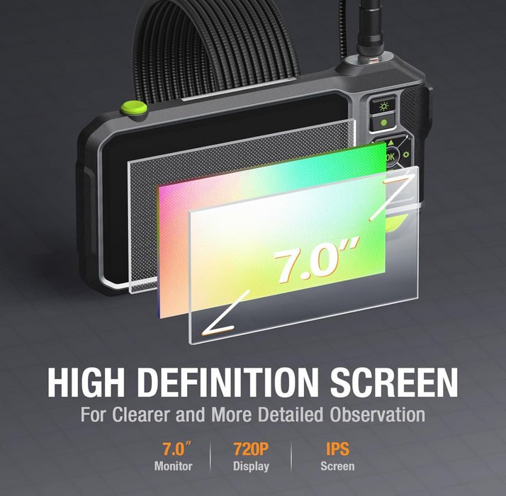 NTS700 Pro Rotating-Lens Inspection Camera with 7-inch IPS Screen