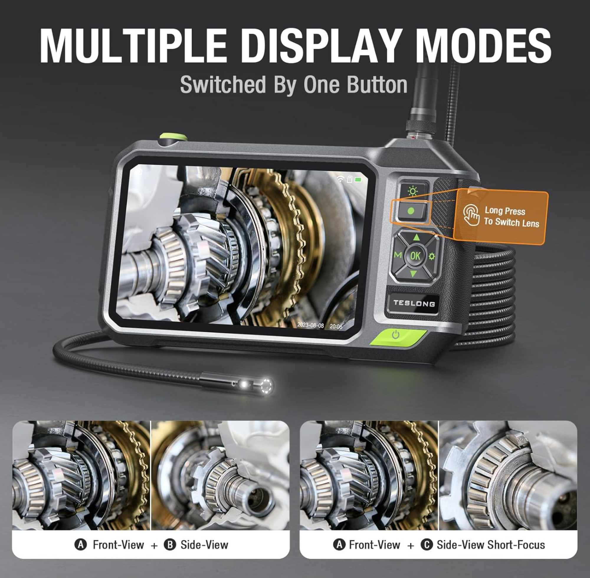 NTS700 Triple Lens Inspection Camera with 7-inch Screen — Teslong