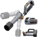 Teslong LB-L01 20V brushless leaf blower with 4.0Ah battery shown in adjustable and folded positions