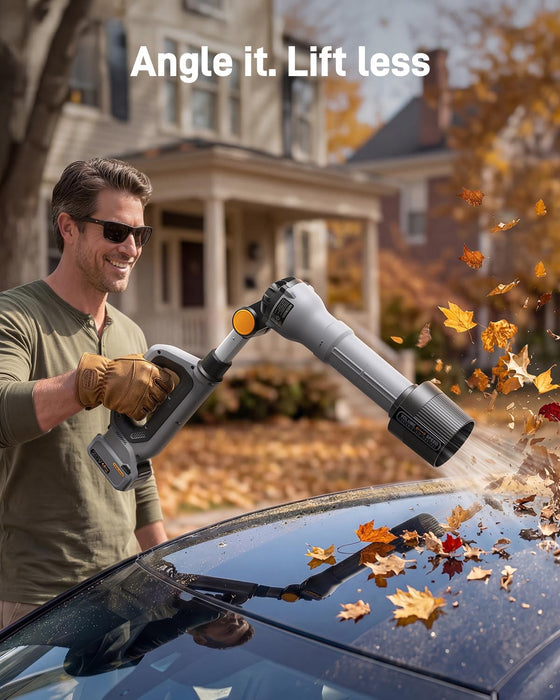 Teslong LB-L01 angled tube clearing leaves from a vehicle surface