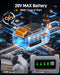 Teslong 20V 4.0Ah battery with USB-C Type-C port and LED fuel gauge