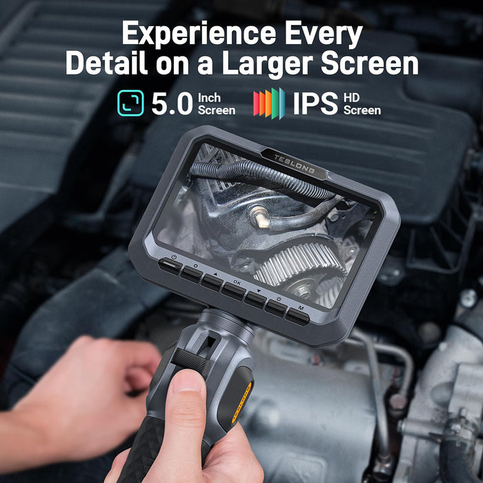 TD300P 5-inch IPS screen used during an engine inspection