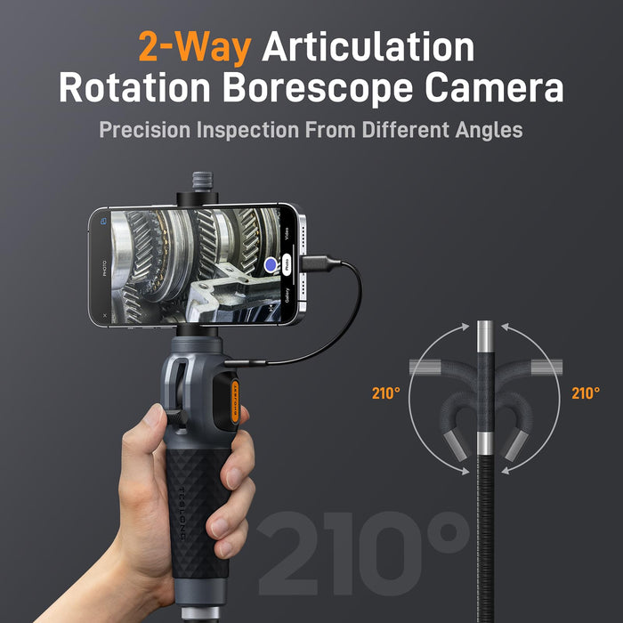 TD300 joystick-controlled two-way probe articulation with maximum 210-degree angle