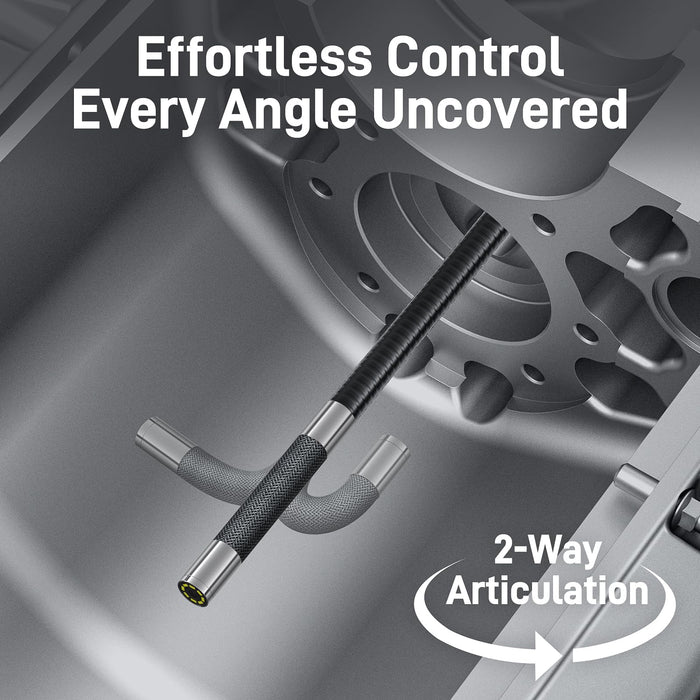 Two-way articulating TD300 probe inspecting inside an engine cylinder