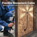 Flexible gooseneck cable positioned for an inspection inside a wall