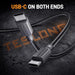 USB-C connectors on both ends of the Teslong charging cable