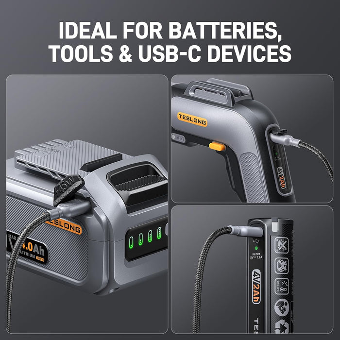 Compatible Teslong batteries tools and USB-C devices