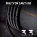 Close-up of the 3.3 ft braided Teslong USB-C cable