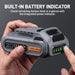 Built-in charge level indicator on the Teslong 20V 2.0Ah battery