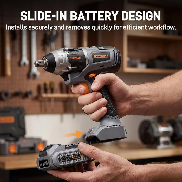 Slide-in Teslong 20V 2.0Ah battery connection