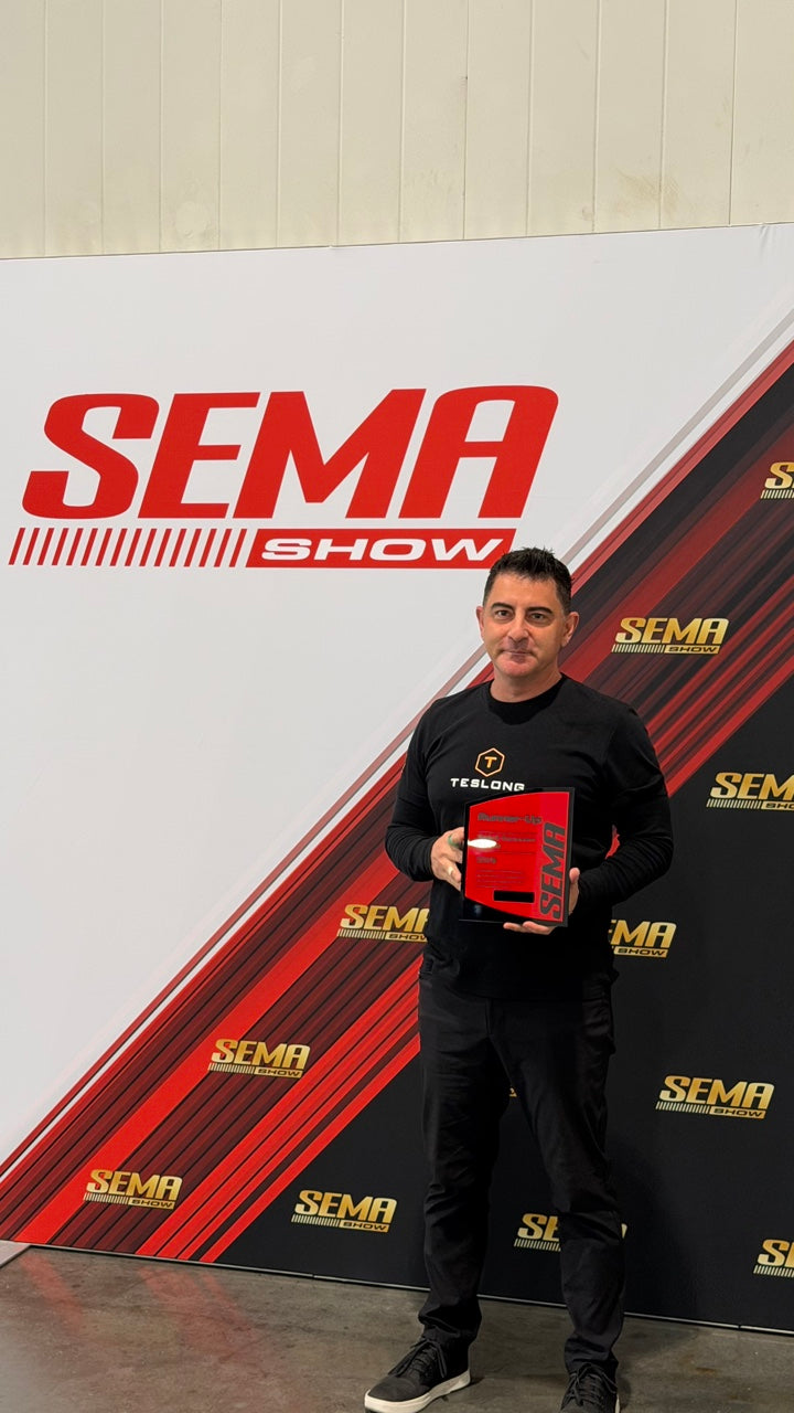 A moment at the SEMA Show photo backdrop
