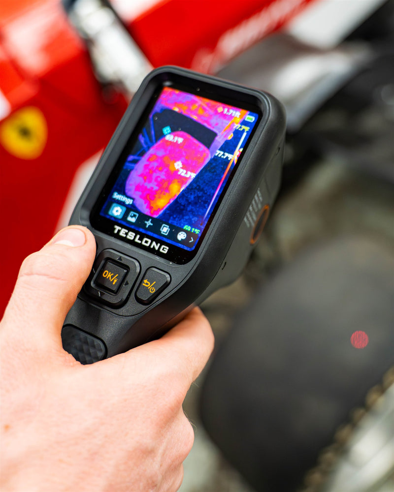 The thermal camera display during a workshop inspection